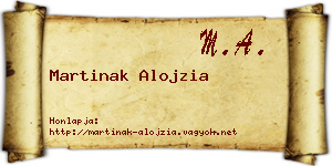 Martinak Alojzia névjegykártya